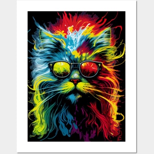 Psychedelic Cat 30.0 Posters and Art